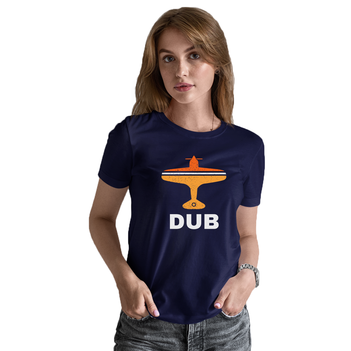 Fly Dublin DUB Airport  Women's T-shirt | Navy