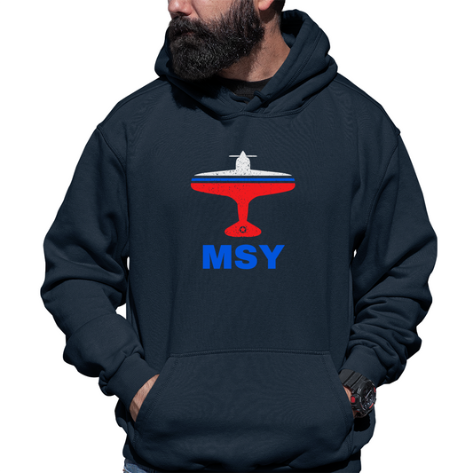 Fly New Orleans MSY Airport Unisex Hoodie | Navy