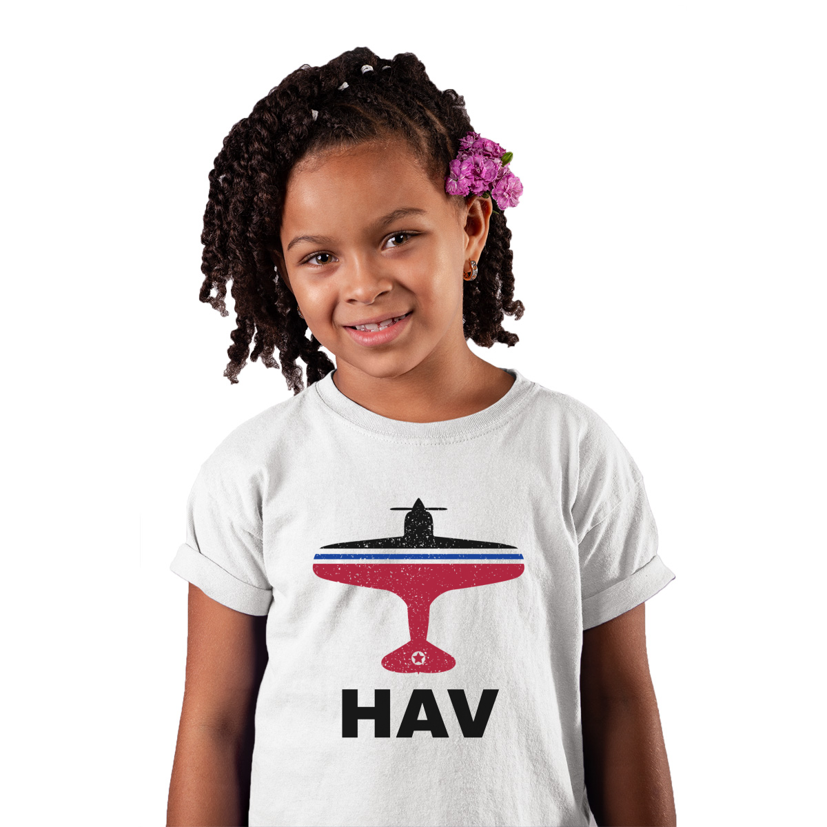 Fly Havana HAV Airport Kids T-shirt | White