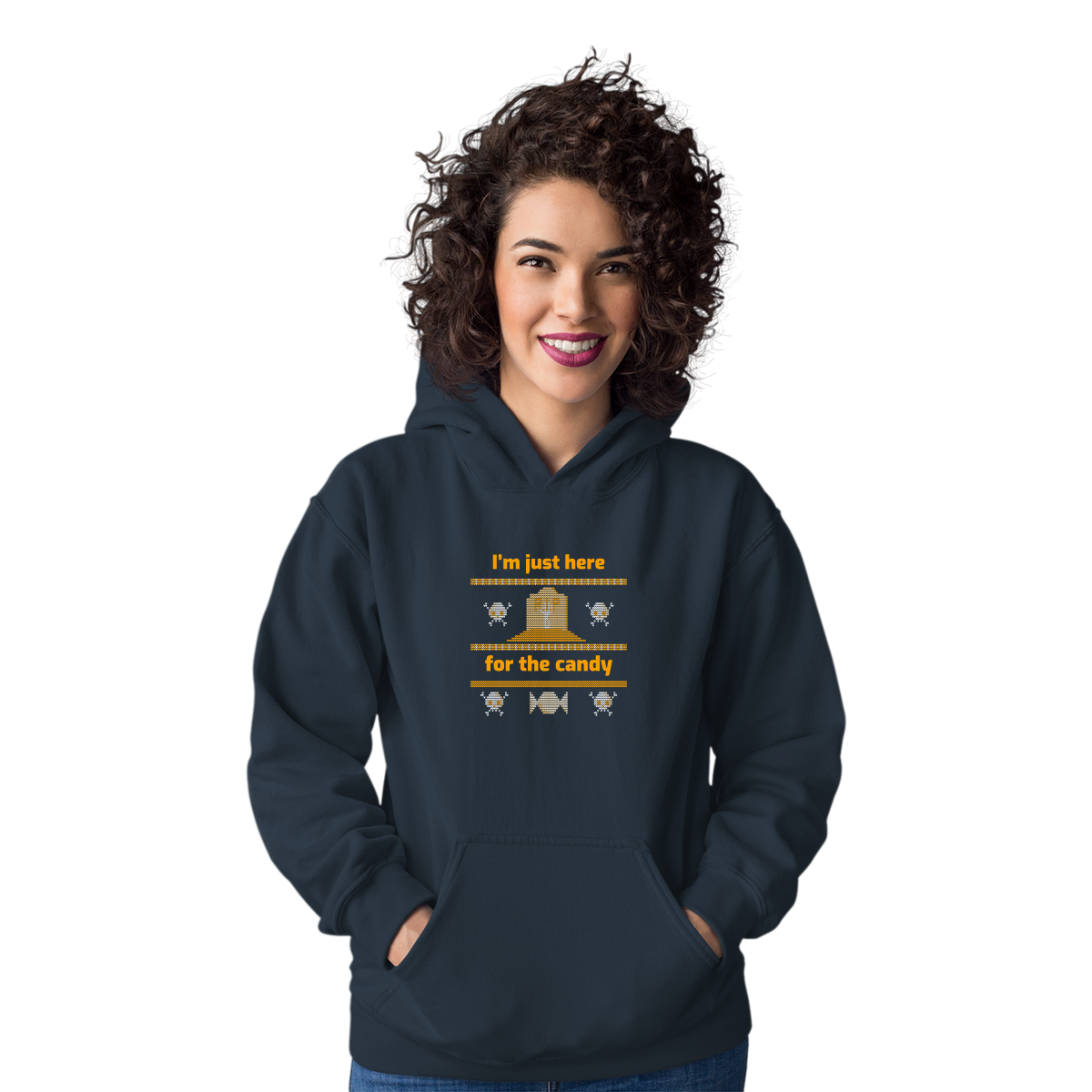 I'm Just Here For the Candy Unisex Hoodie | Navy