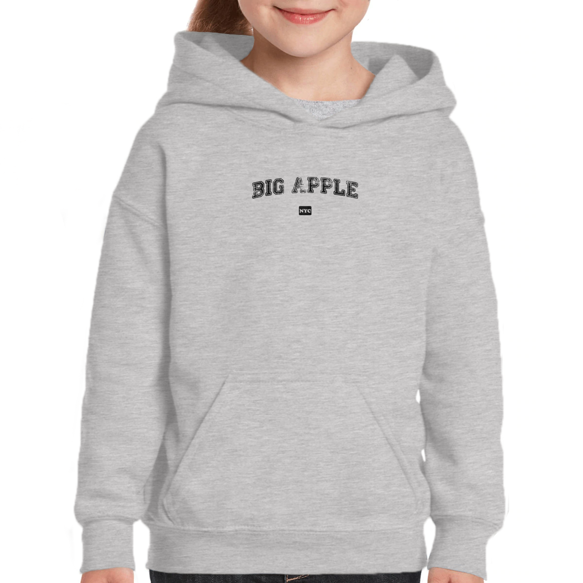 Big Apple Nyc Represent Kids Hoodie | Gray