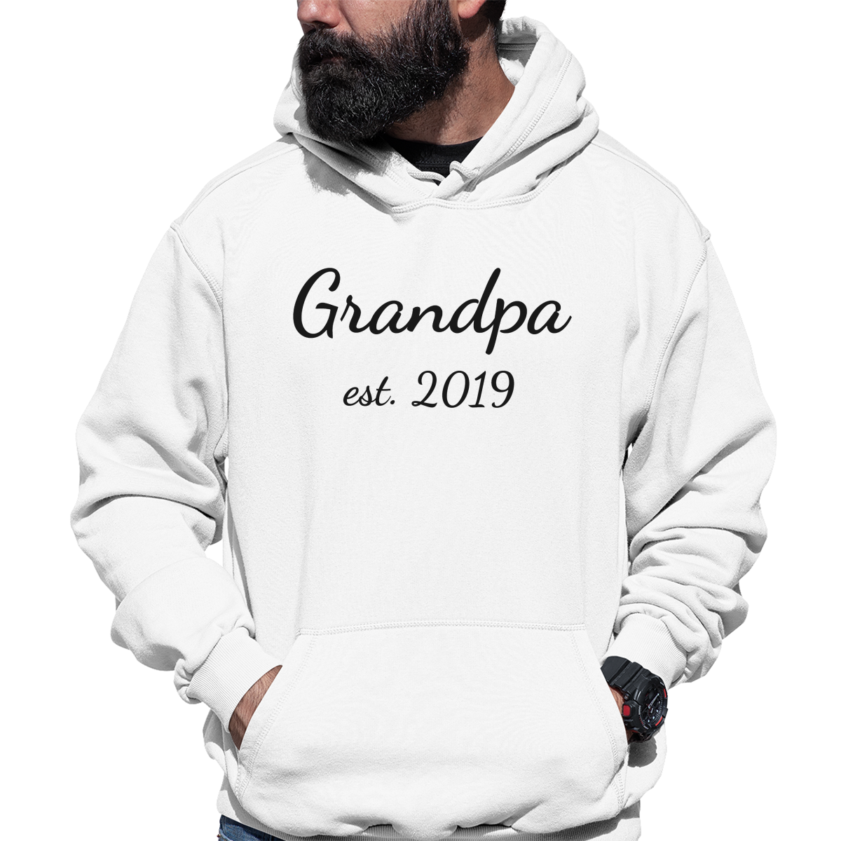 Grandpa Est Shirt 2019 Unisex Hoodie | White