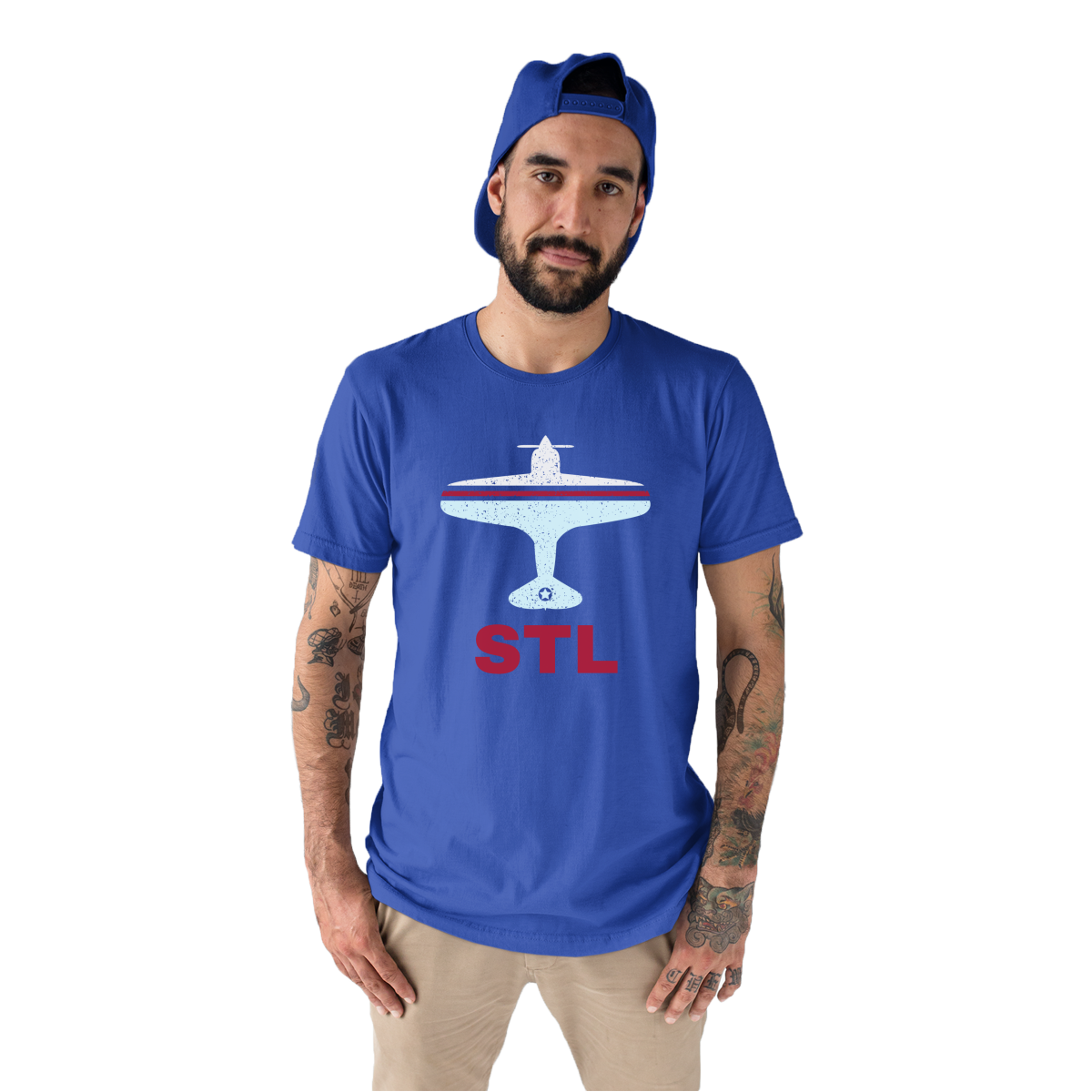 Fly St. Louis STL Airport Men's T-shirt | Blue
