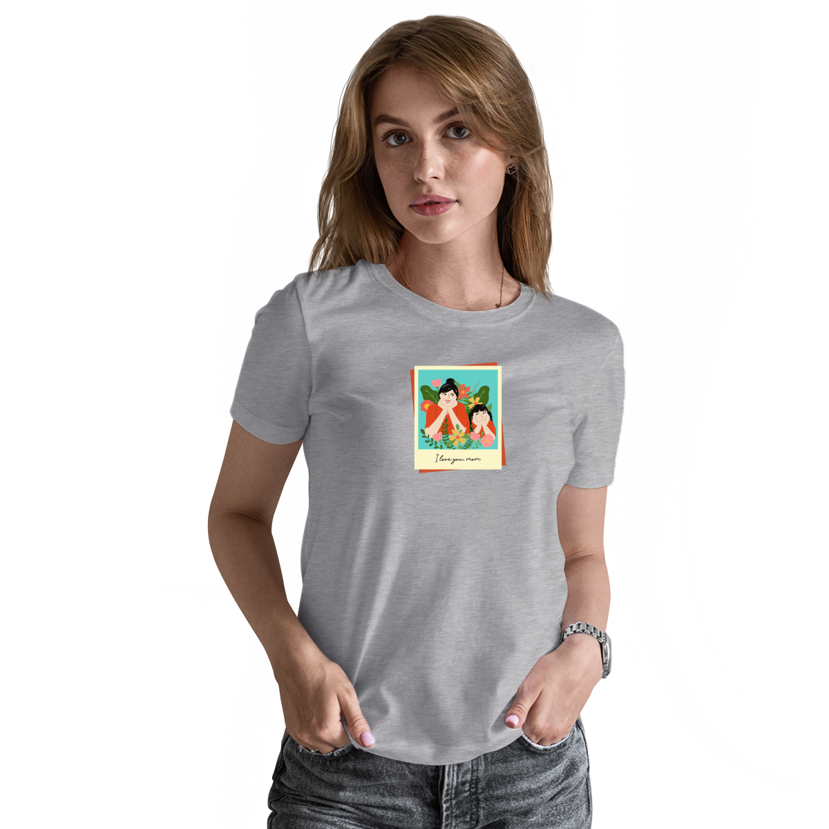 I love you Mom Women's T-shirt | Gray
