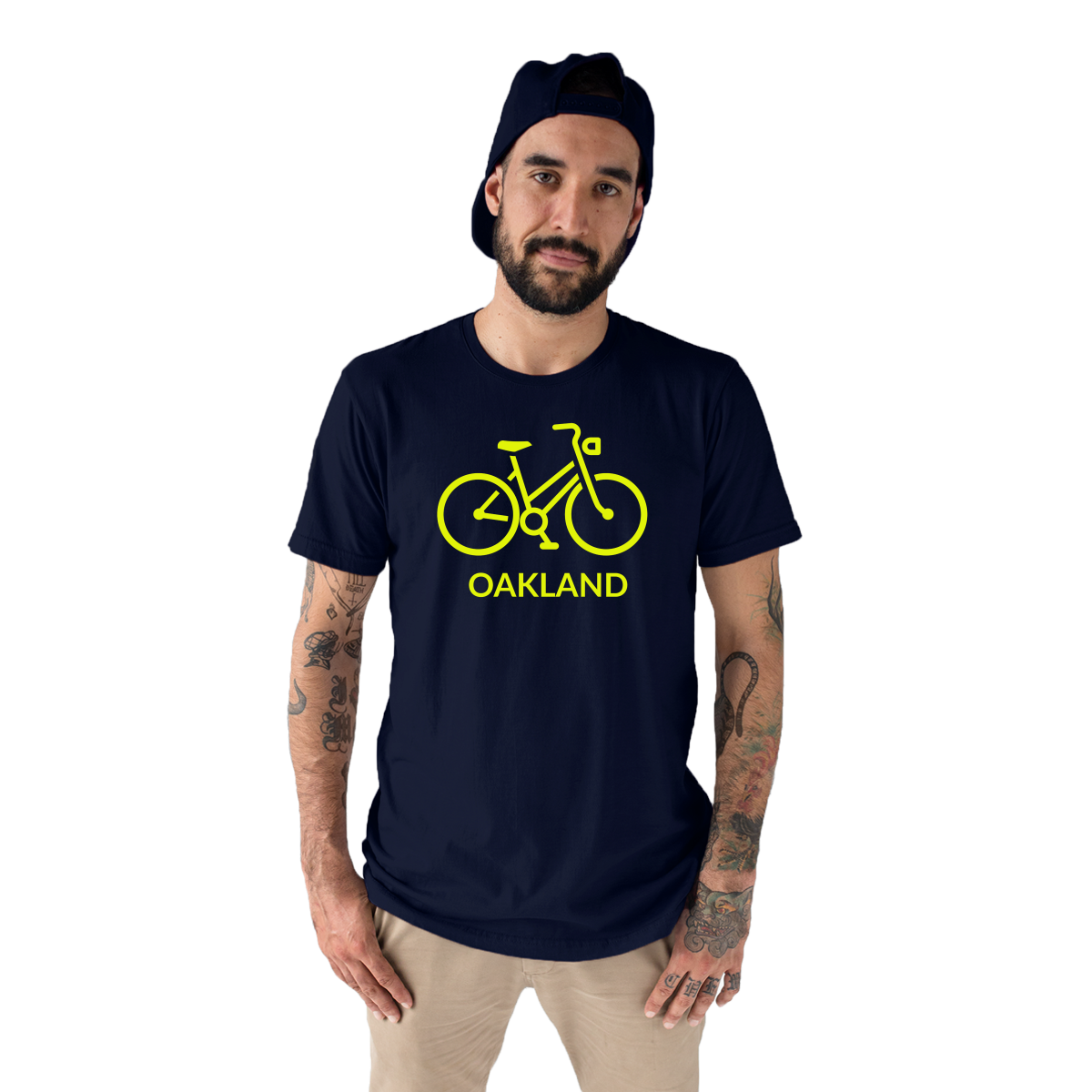 Bike Oakland Represent Men's T-shirt | Navy