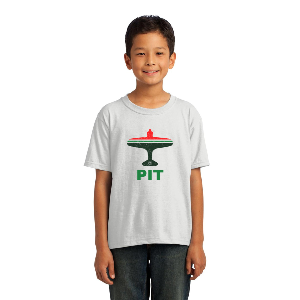 Fly Pittsburgh PIT Airport Kids T-shirt | White