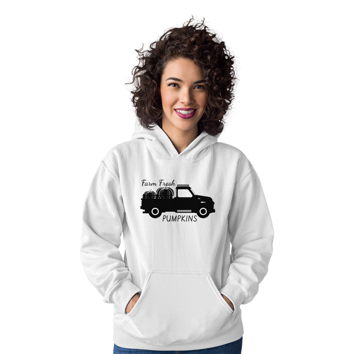 Farm Fresh Pumpkins Unisex Hoodie | White