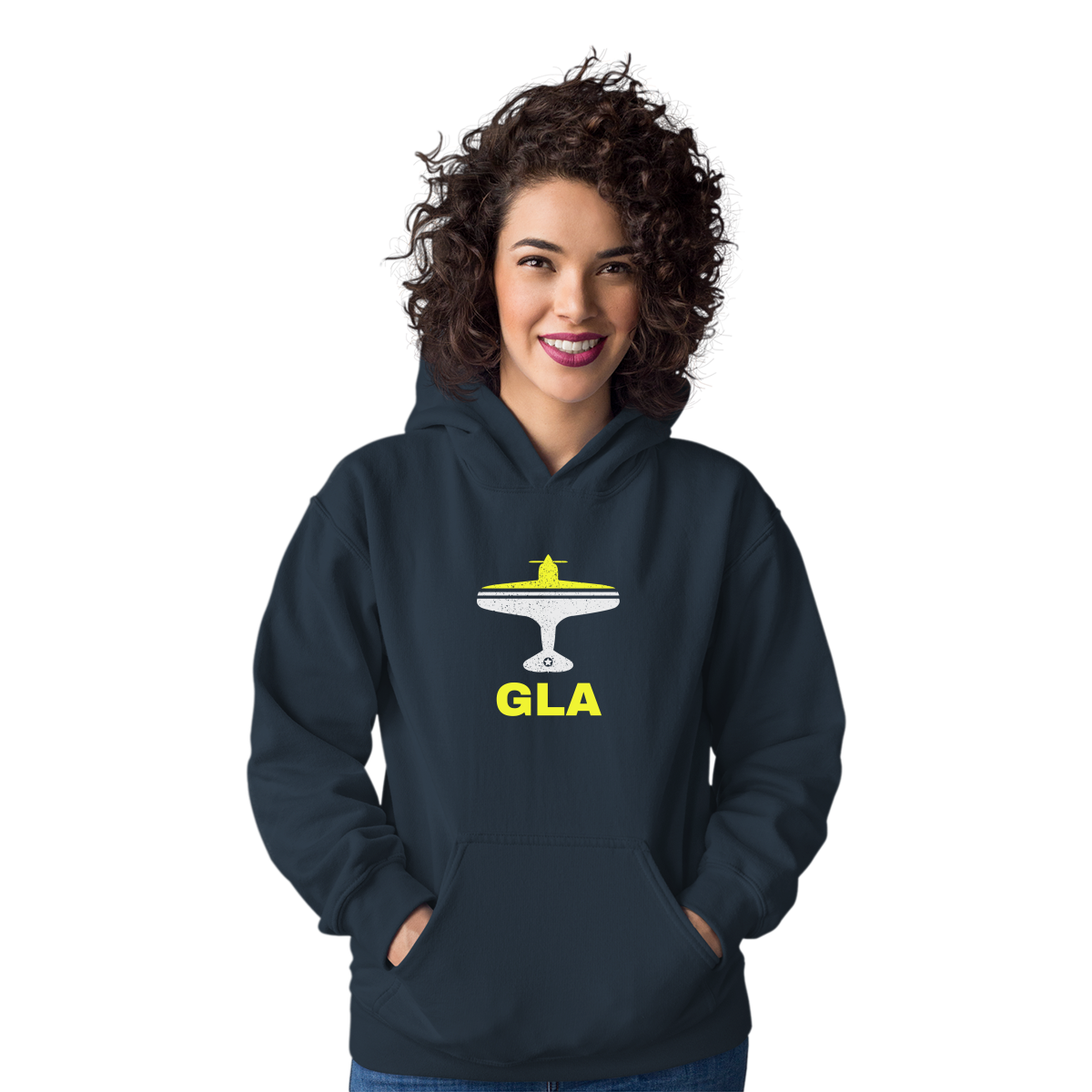 Fly Glasgow GLA Airport Unisex Hoodie | Navy