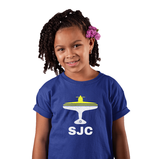 Fly San Jose SJC Airport Kids T-shirt | Blue