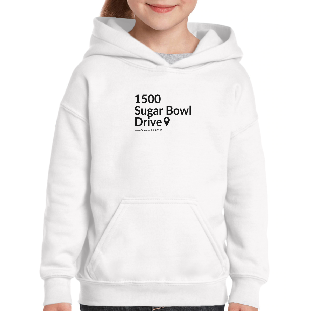 New Orleans Football Stadium Kids Hoodie | White