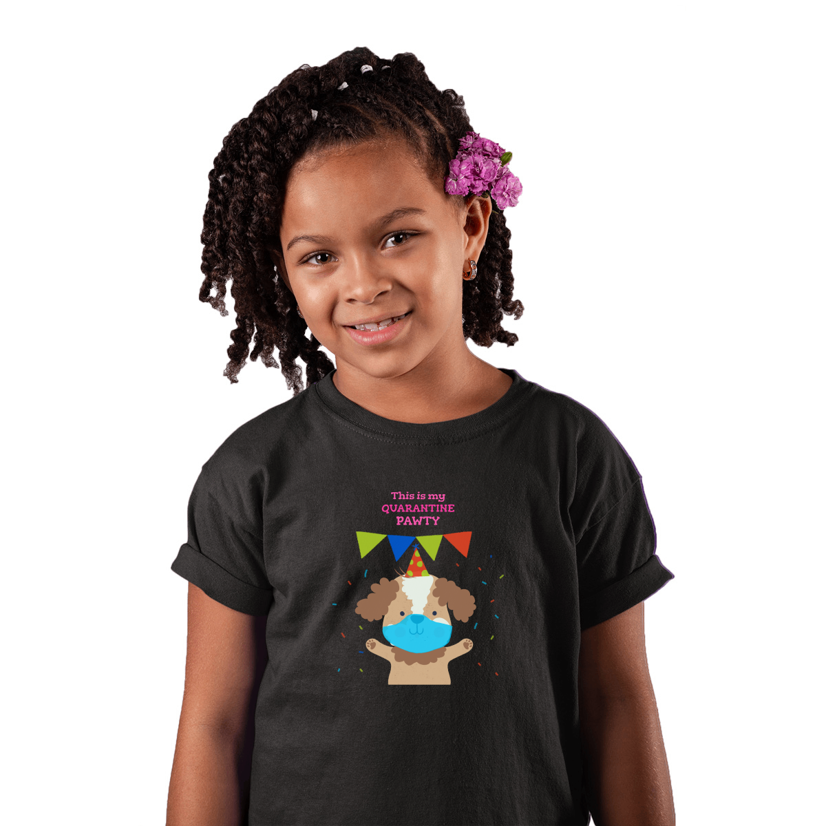 This is my quarantine pawty  Toddler T-shirt | Black