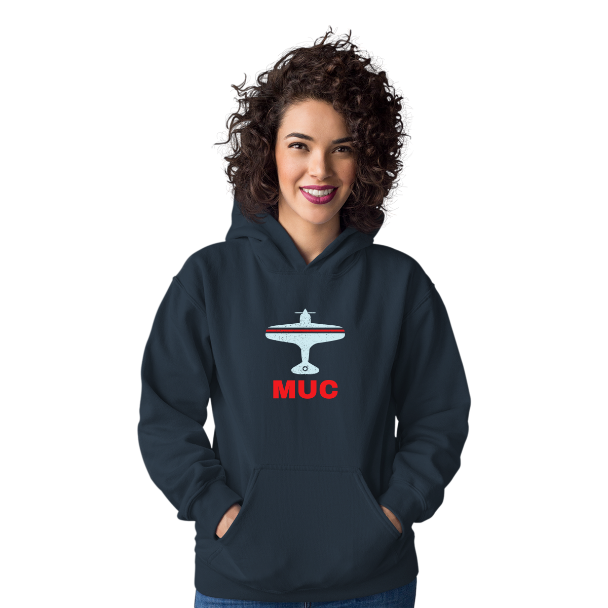 Fly Munich MUC Airport Unisex Hoodie | Navy