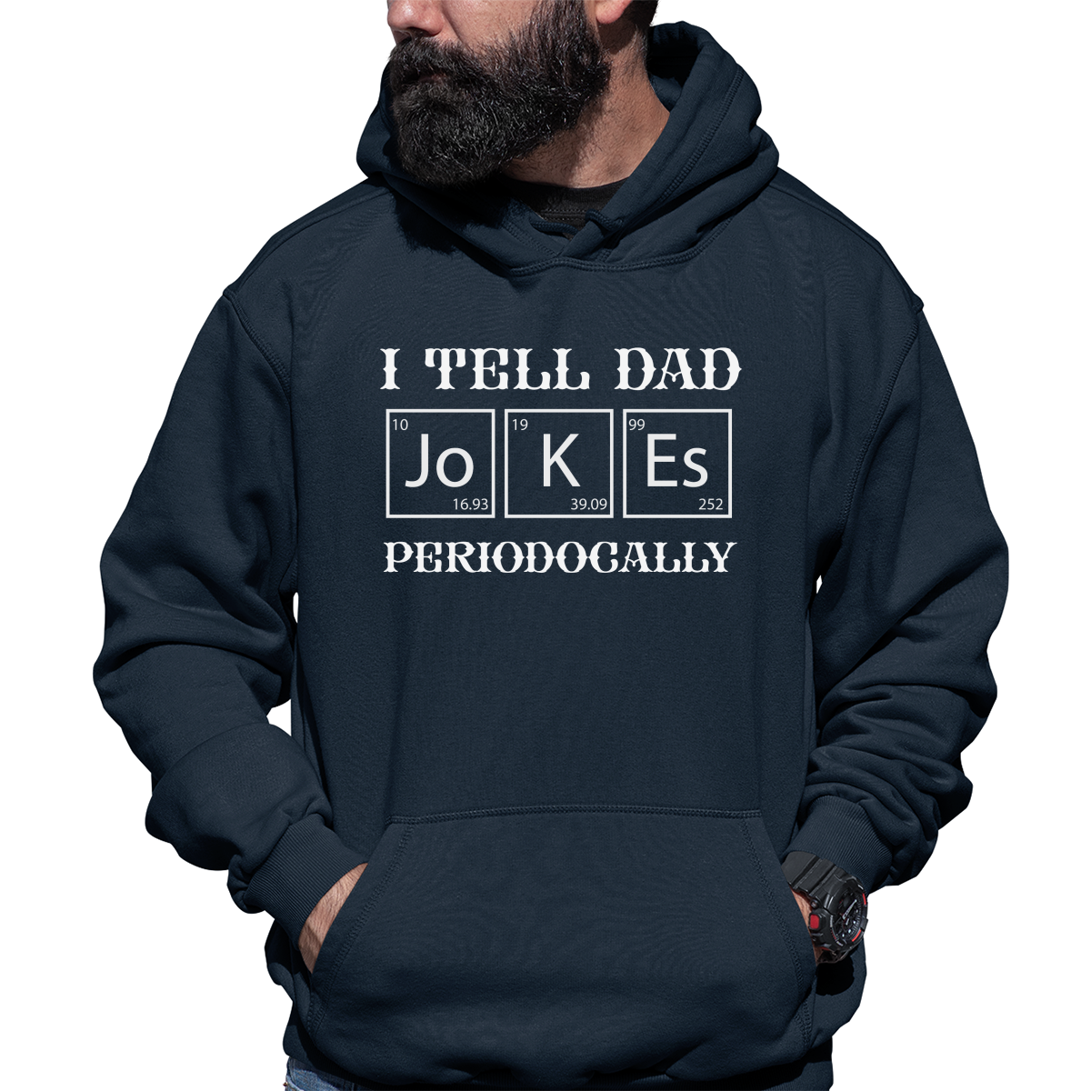 I Tell Dad Jokes Periodically Unisex Hoodie | Navy