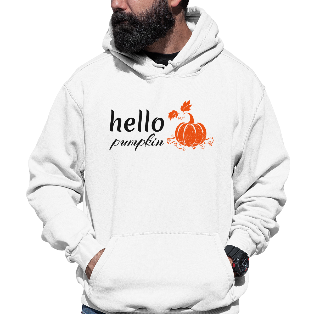 Hello Pumpkin Unisex Hoodie | White