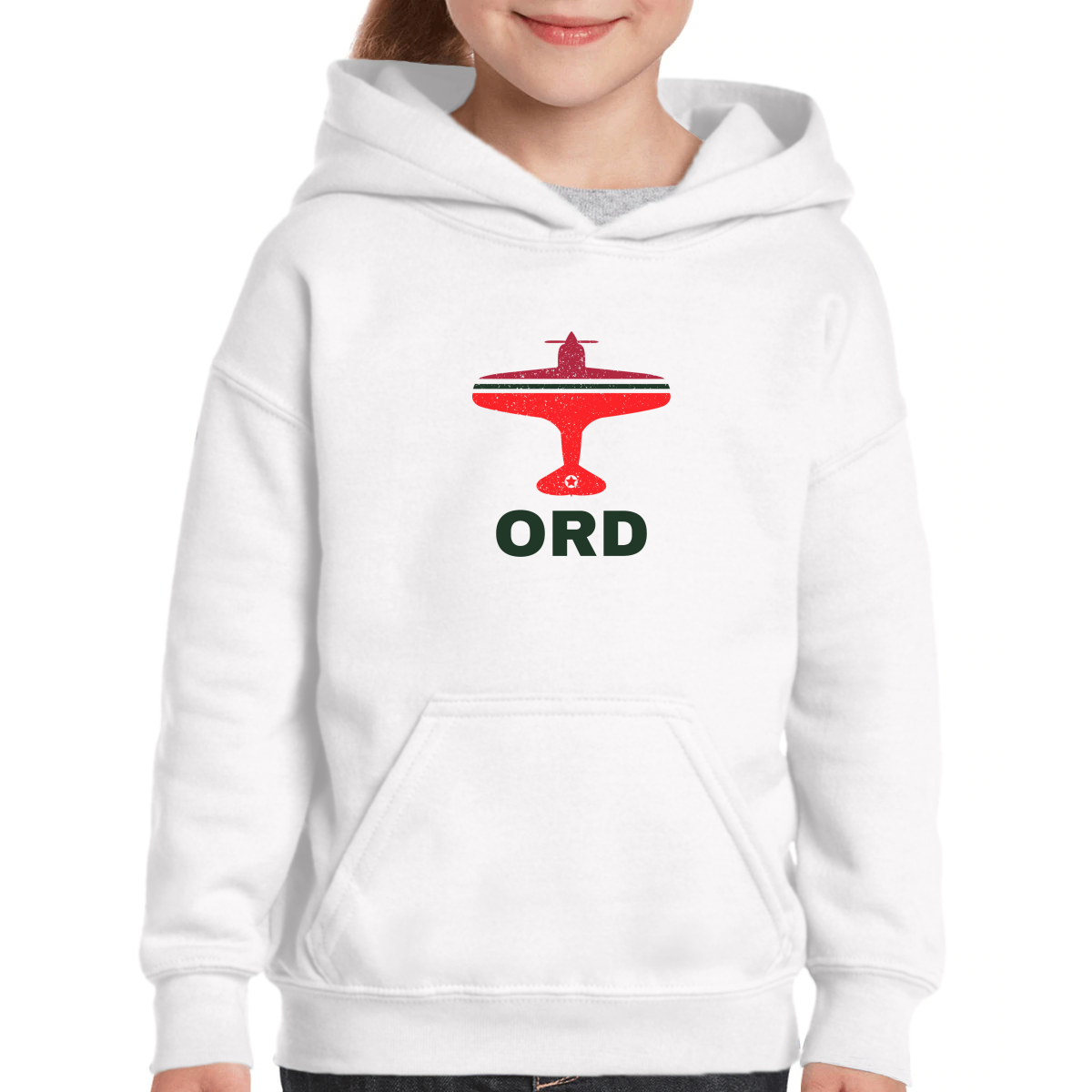 Fly Chicago ORD Airport Kids Hoodie | White