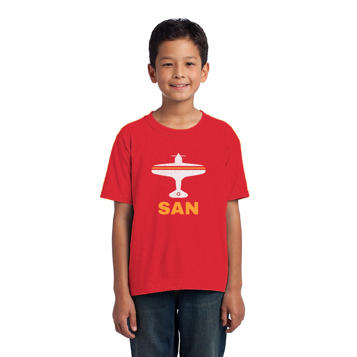 Fly San Diego SAN Airport Kids T-shirt | Red