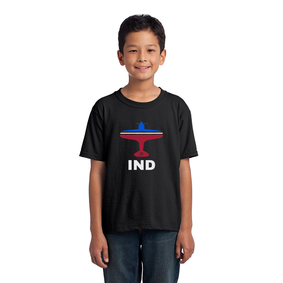 Fly Indianapolis IND Airport Kids T-shirt | Black