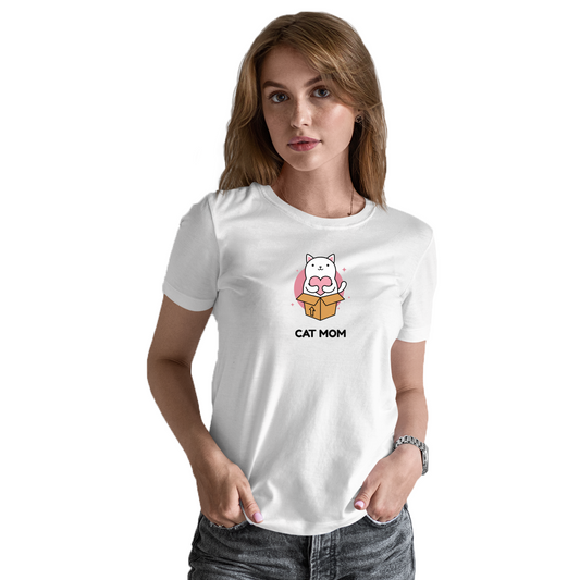 Cat Mom Women's T-shirt | White
