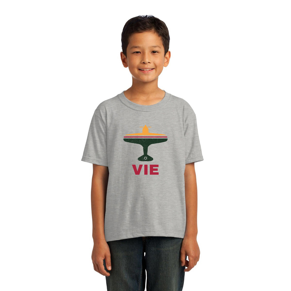Fly Vienna VIE Airport Kids T-shirt | Gray