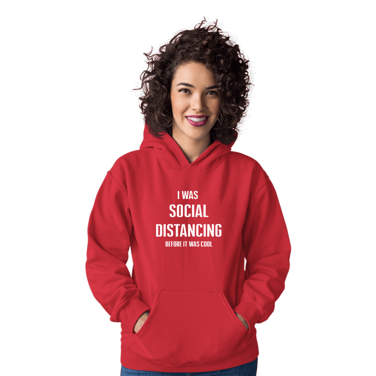 I was social distancing before it was cool Unisex Hoodie | Red