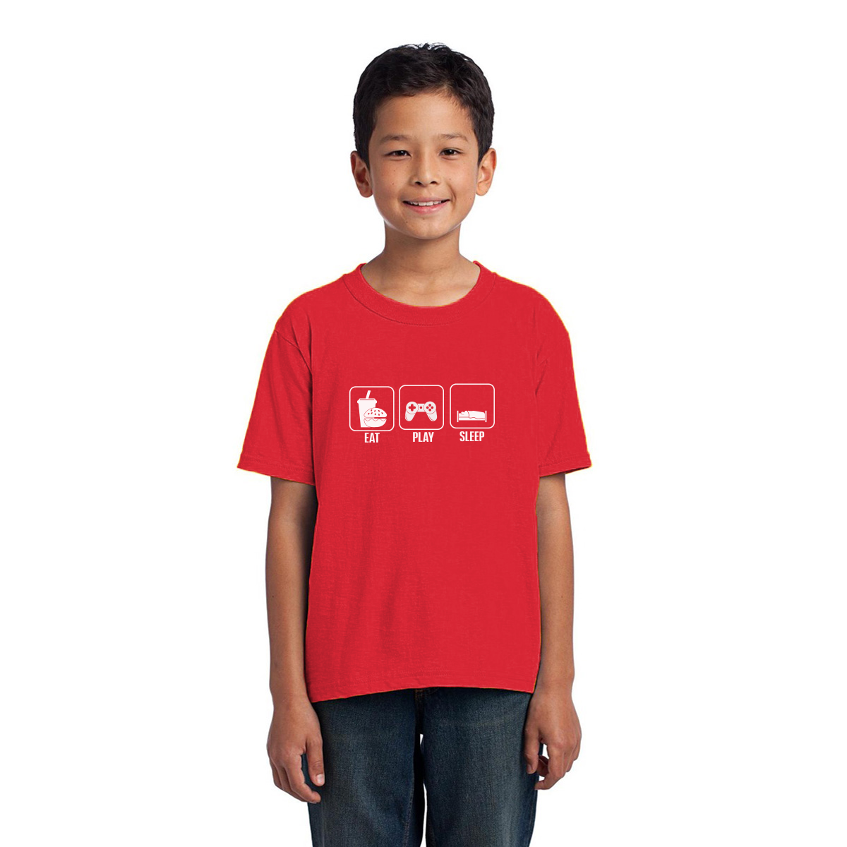 Eat Play Sleep Kids T-shirt | Red