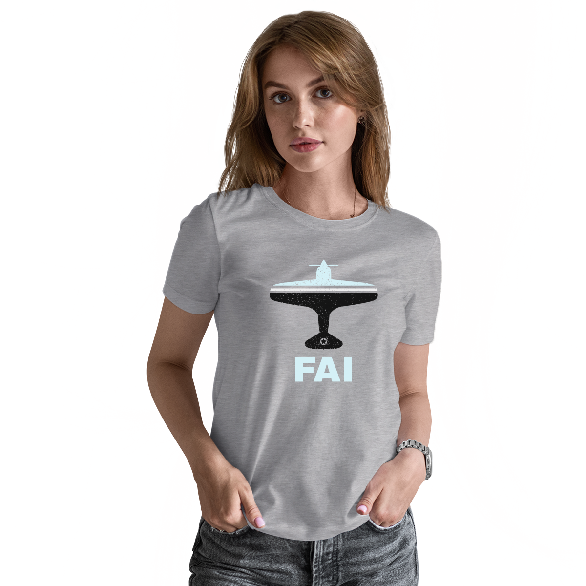 Fly Fairbanks FAI Airport Women's T-shirt | Gray