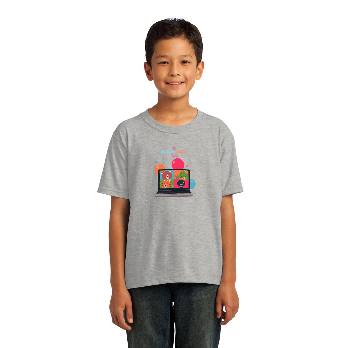 The Virtual Party is on Toddler T-shirt | Gray