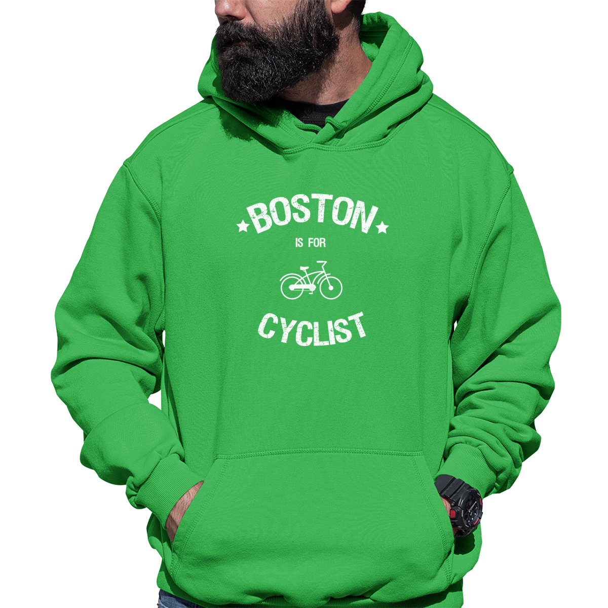 Boston Is For Cyclists Unisex Hoodie | Green