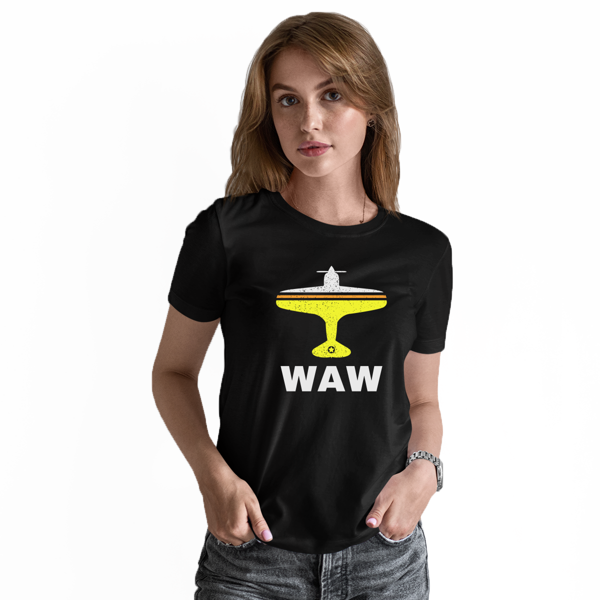 Fly Warsaw WAW Airport Women's T-shirt | Black