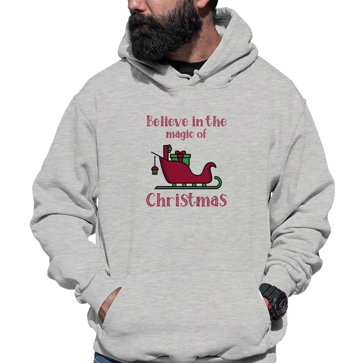 Believe in the Magic of Christmas Unisex Hoodie | Gray