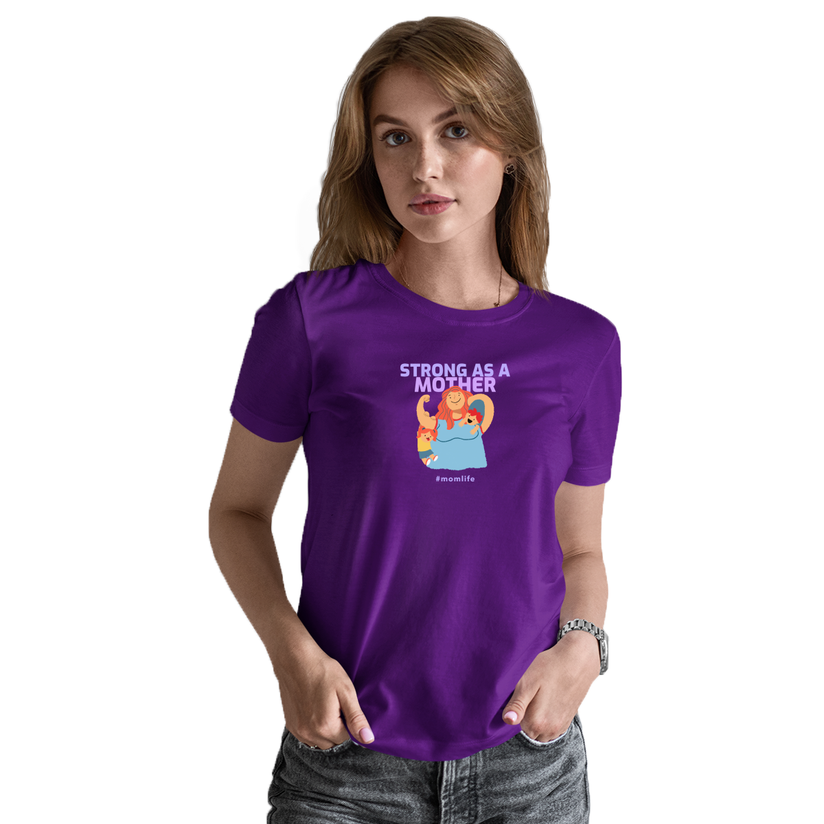Strong as a Mother Women's T-shirt | Purple