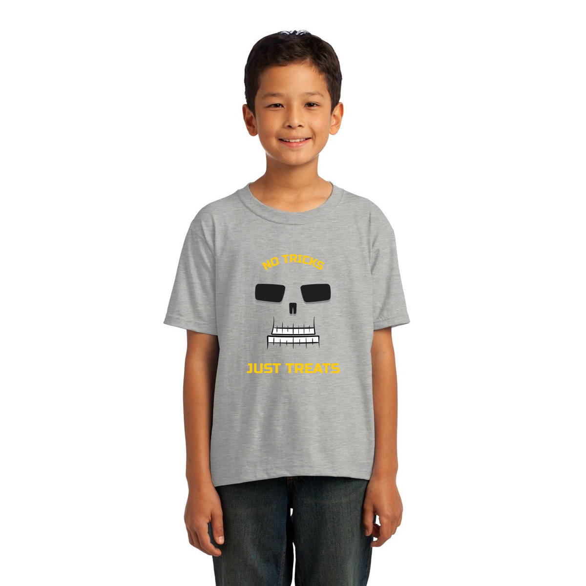 No Tricks Just Treats Kids T-shirt | Gray