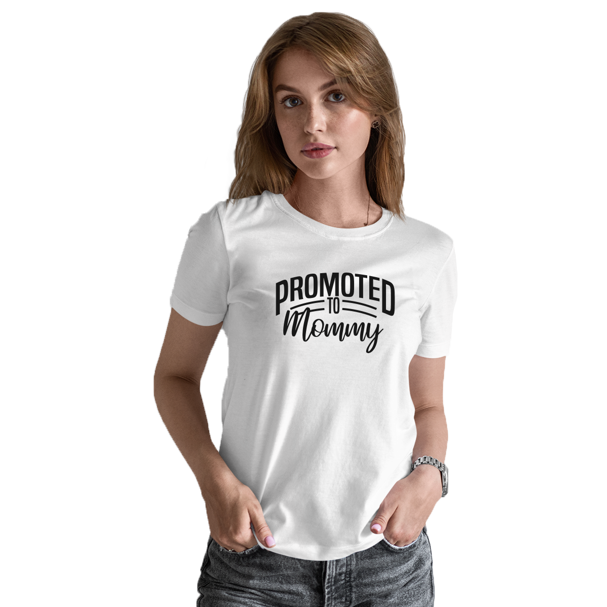 Promoted to Mommy Women's T-shirt | White
