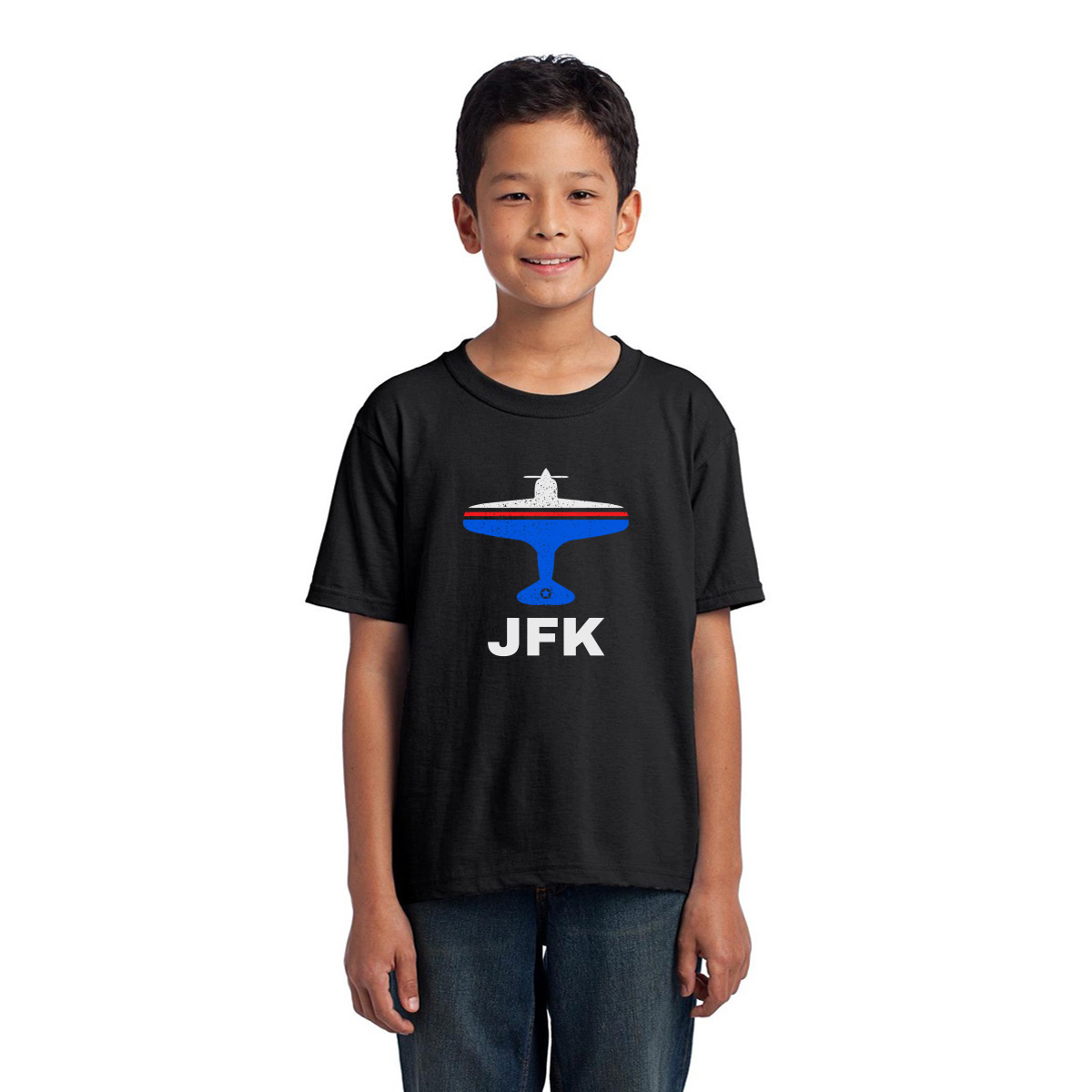 Fly New York JFK Airport Kids T-shirt | Black