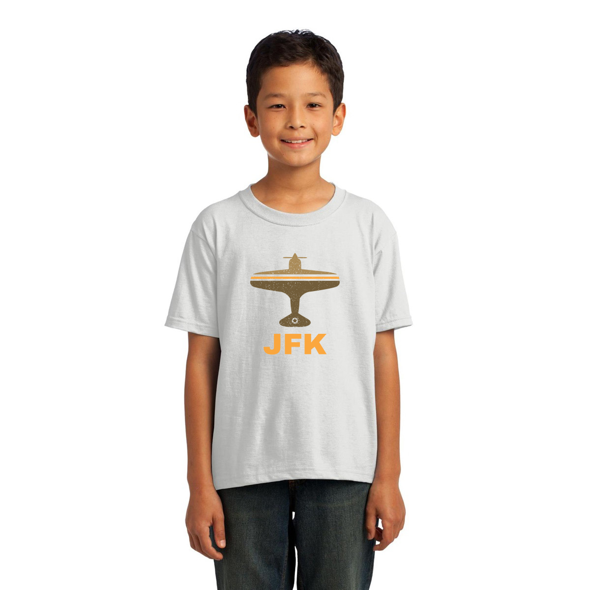 Fly New York JFK Airport Kids T-shirt | White
