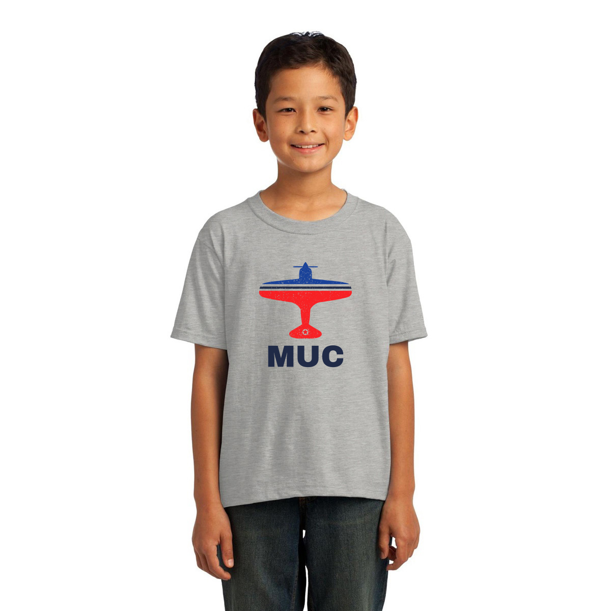 Fly Munich MUC Airport Kids T-shirt | Gray