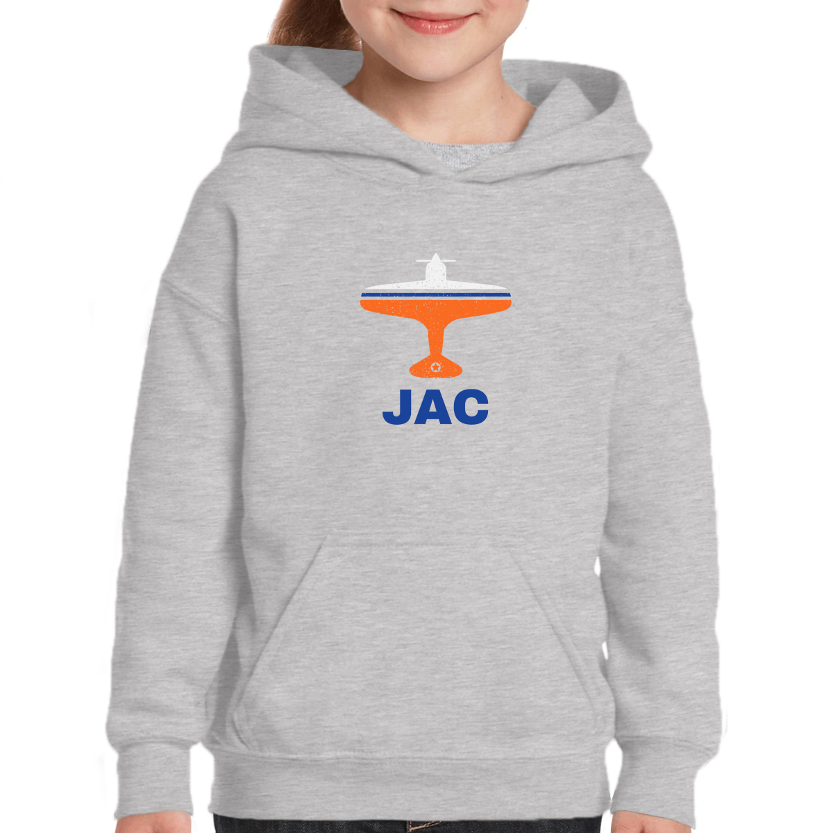 Fly Jackson Hole JAC Airport Kids Hoodie | Gray