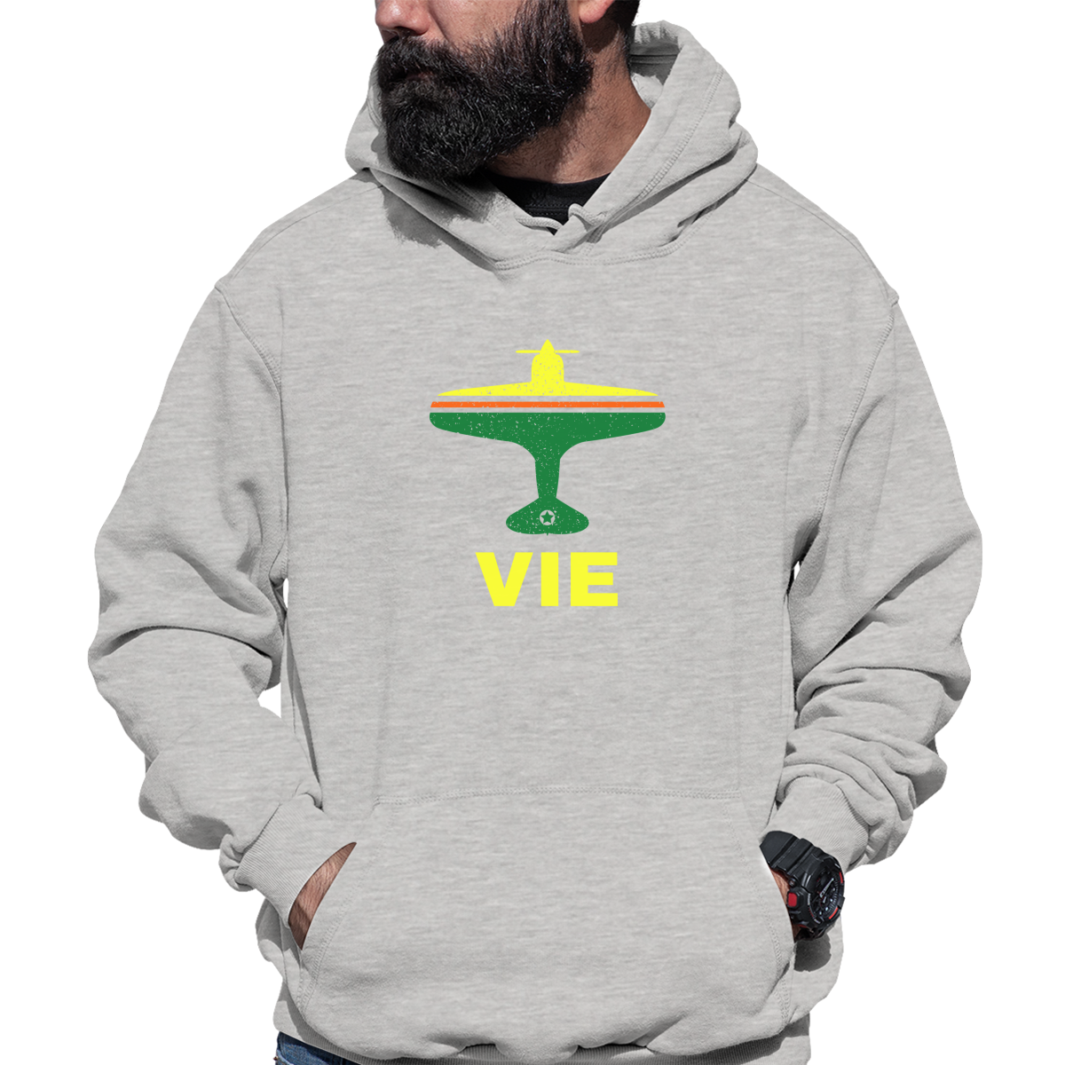 Fly Vienna VIE Airport Unisex Hoodie | Gray