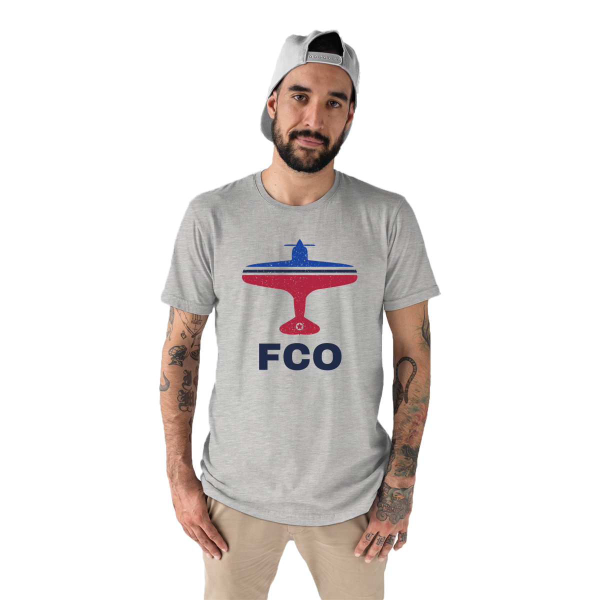 Fly Rome FCO Airport Men's T-shirt | Gray