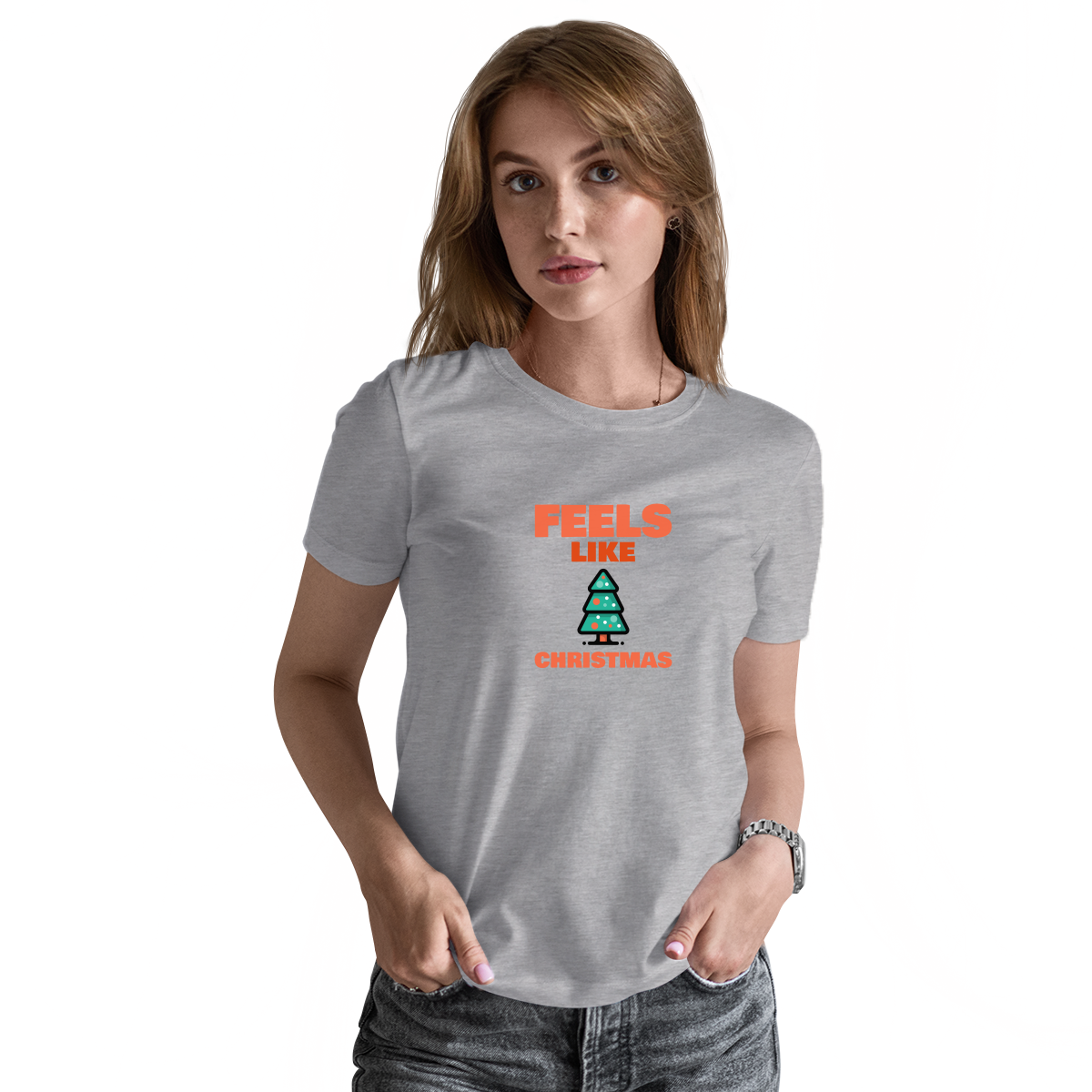 Feels Like Christmas Women's T-shirt | Gray