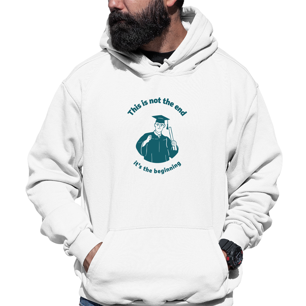 This Is Not The End It's The Beginning Unisex Hoodie | White