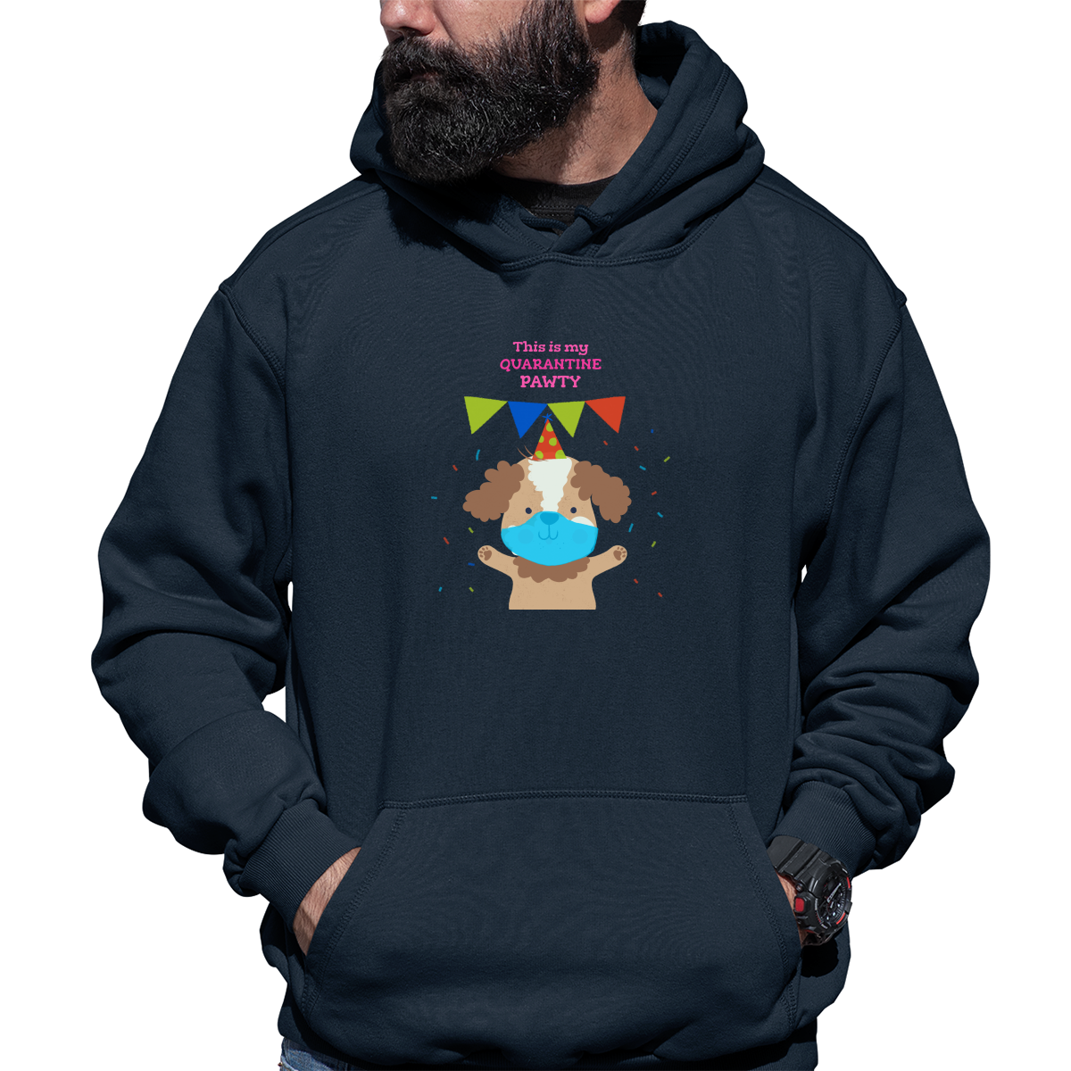 This is my quarantine pawty  Unisex Hoodie | Navy