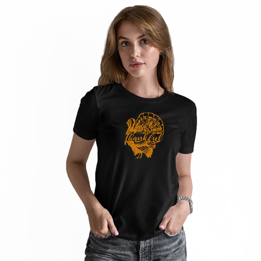 Thankful Turkey Women's T-shirt | Black