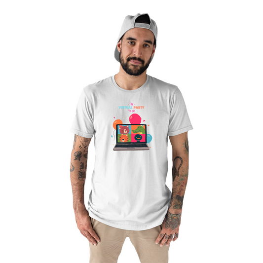 The Virtual Party is on Men's T-shirt | White