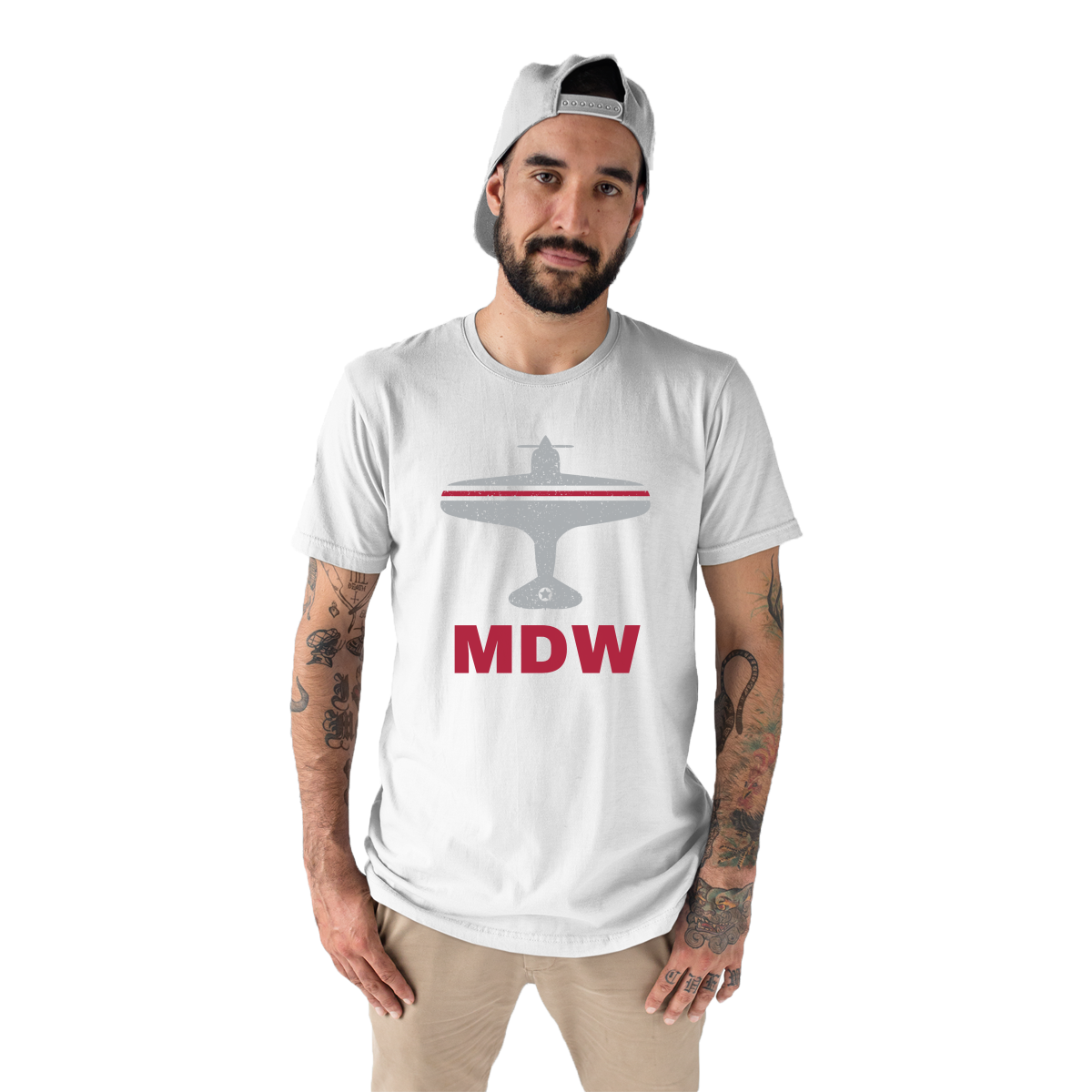Fly Chicago MDW Airport Men's T-shirt | White
