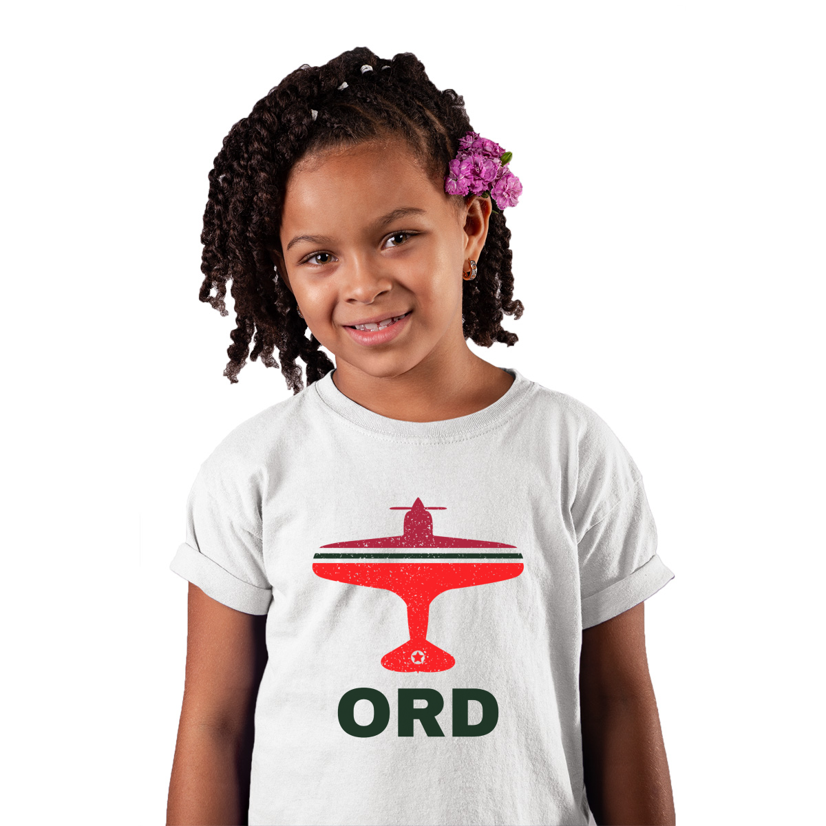 Fly Chicago ORD Airport Kids T-shirt | White