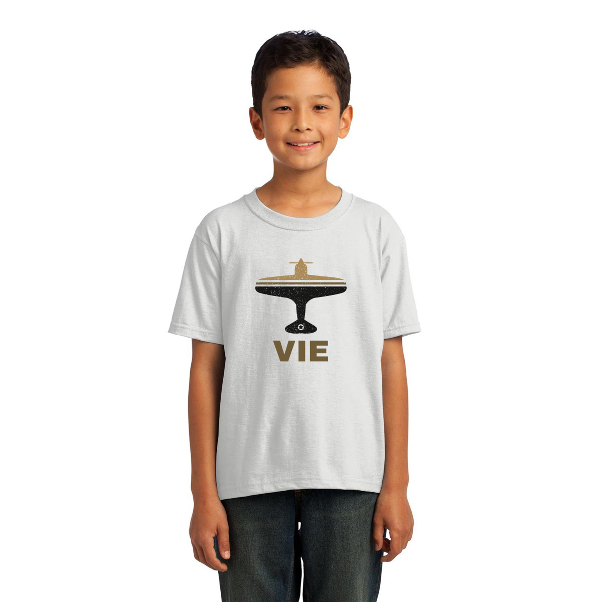 Fly Vienna VIE Airport Kids T-shirt | White
