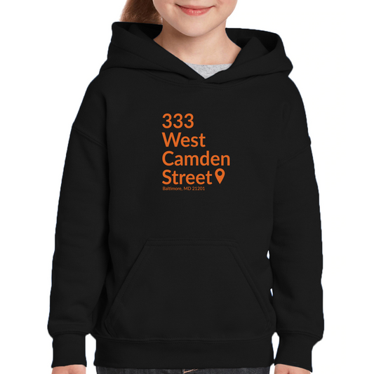 Baltimore Baseball Stadium Kids Hoodie | Black