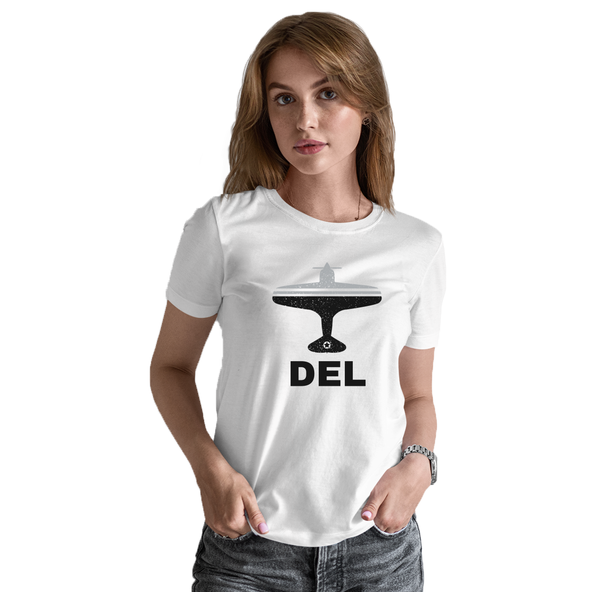Fly Delhi DEL Airport Women's T-shirt | White