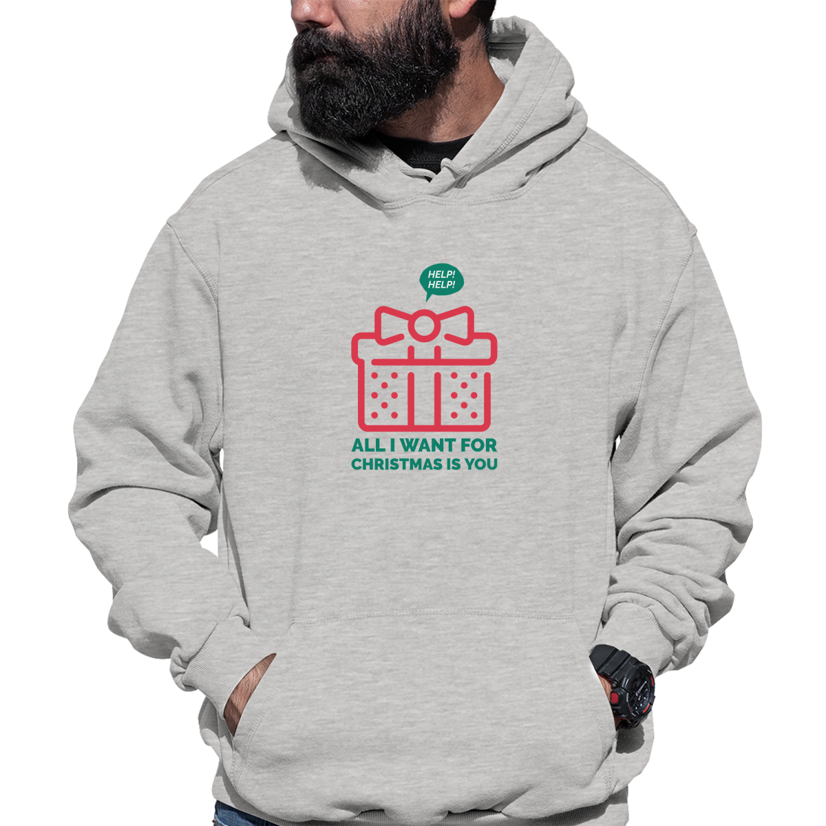 All I Want For Christmas Is You Unisex Hoodie | Gray